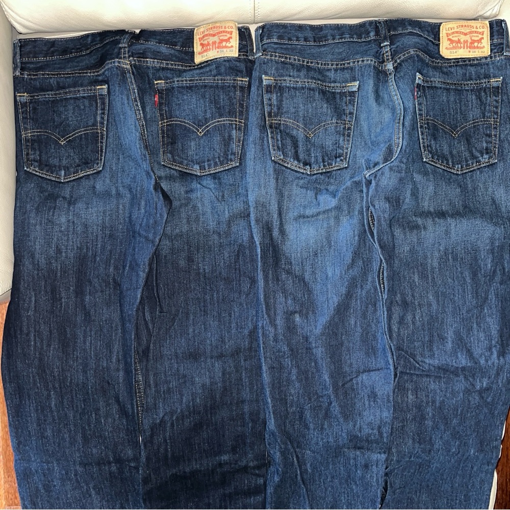 Levi's Men's Straight Jeans - Dark Blue - Picture 16 of 16